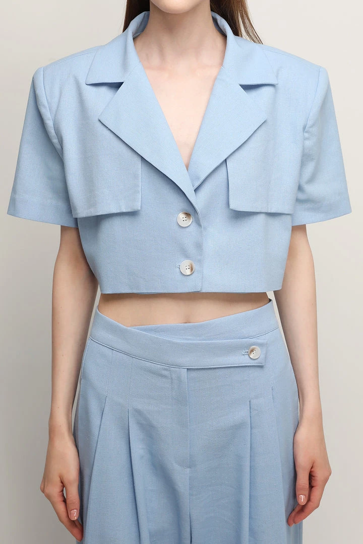 STORETS CLOTHING Noa Cropped Linen Blazer