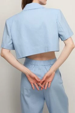 STORETS CLOTHING Noa Cropped Linen Blazer