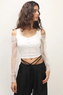 STORETS Keira Organza Sleeve Top