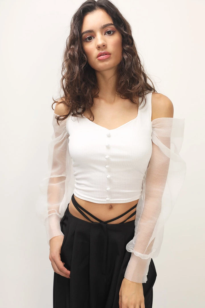 STORETS CLOTHING Keira Organza Sleeve Top