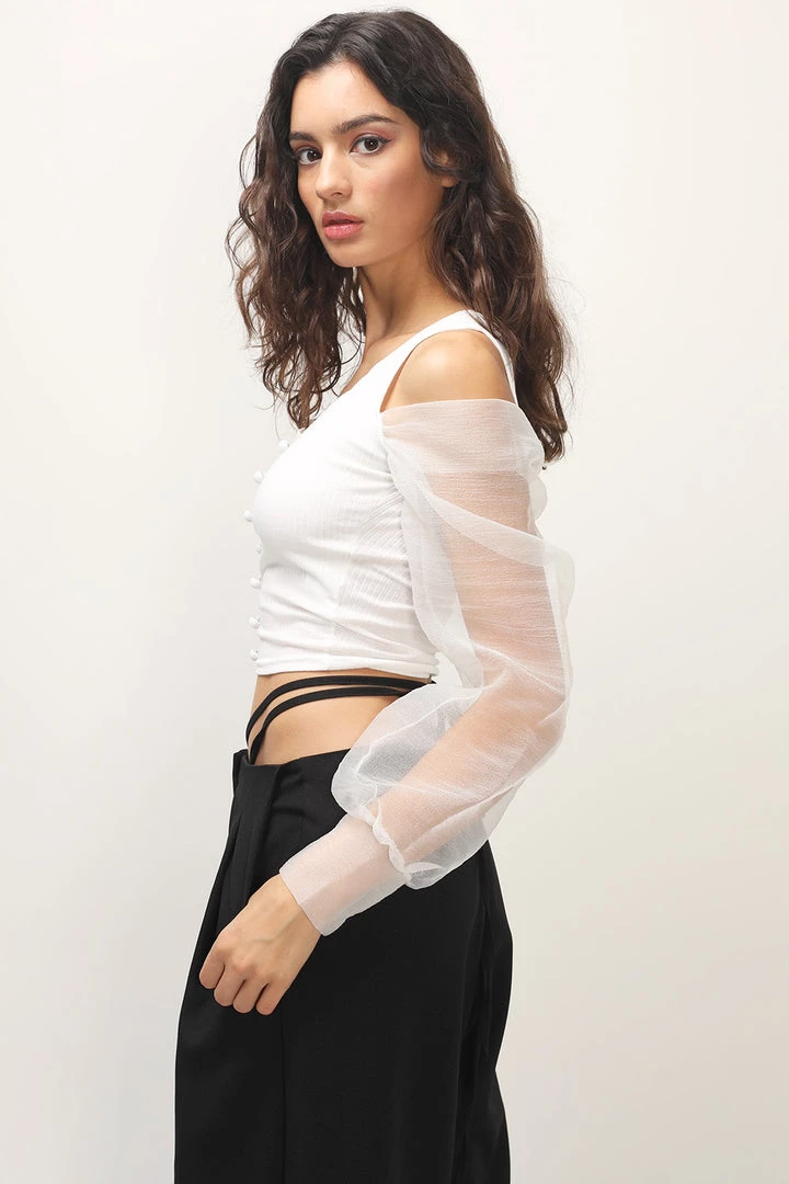 STORETS Keira Organza Sleeve Top