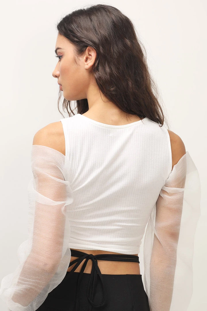 STORETS Keira Organza Sleeve Top