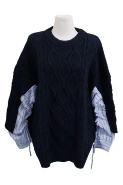 STORETS Kathy Shirt Combo Knit Pullover CLOTHING