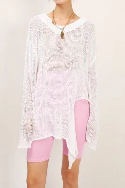 STORETS CLOTHING Charlie Asymmetric Neck Cutout Sweater