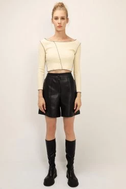 STORETS Louise Contrast Stitch Top CLOTHING