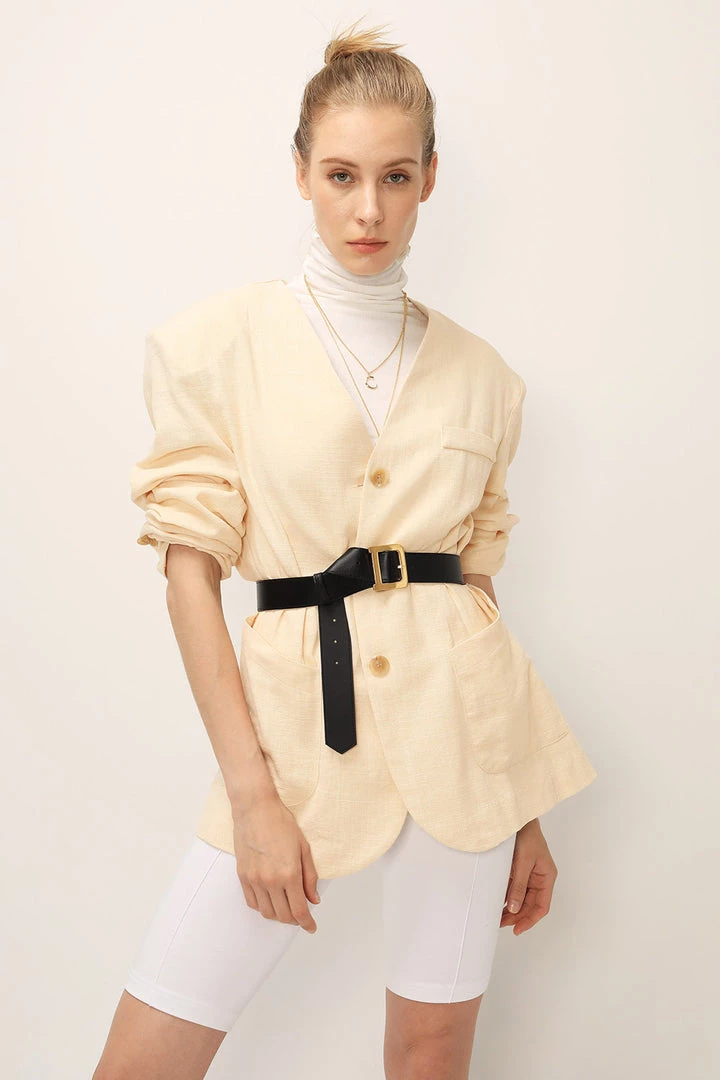 STORETS SALE CLOTHING Emma Oversized Collarless Blazer