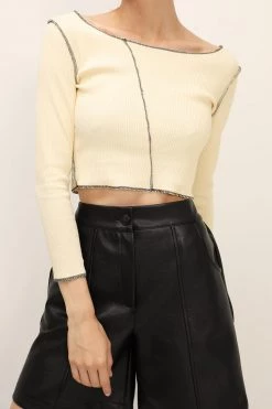 STORETS Louise Contrast Stitch Top CLOTHING