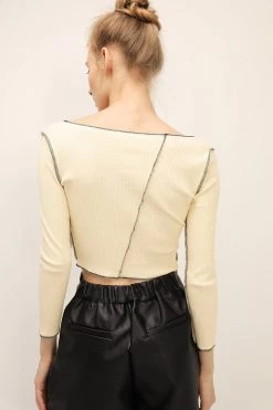 STORETS Louise Contrast Stitch Top CLOTHING