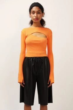 STORETS Liz Ribbed Cutout Top