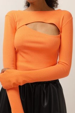 STORETS Liz Ribbed Cutout Top CLOTHING