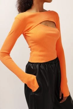 STORETS Liz Ribbed Cutout Top