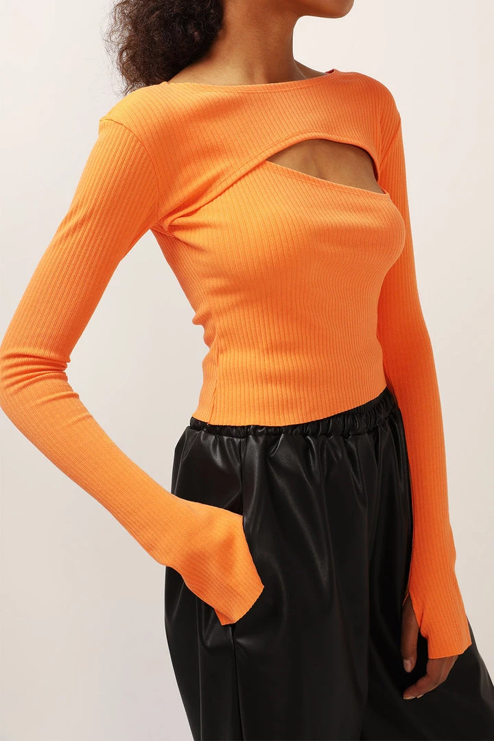 STORETS Liz Ribbed Cutout Top CLOTHING