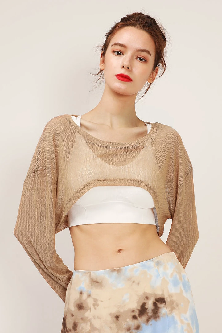 STORETS CLOTHING Ava Super Cropped Mesh Top