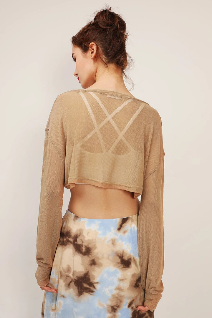 STORETS CLOTHING Ava Super Cropped Mesh Top