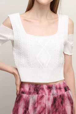 STORETS Deliah Cable Knit Sleeveless Top CLOTHING