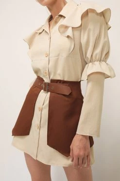 STORETS Wendy Ruffled Shirt Dress CLOTHING