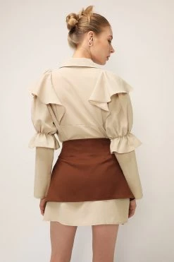 STORETS Wendy Ruffled Shirt Dress CLOTHING