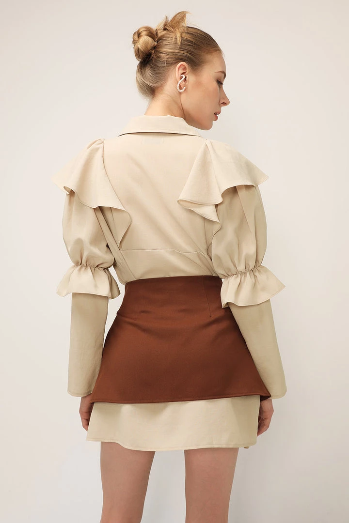 STORETS Wendy Ruffled Shirt Dress CLOTHING