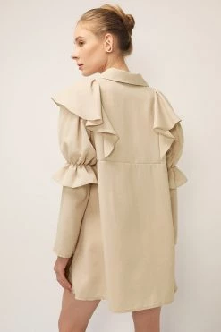 STORETS Wendy Ruffled Shirt Dress CLOTHING