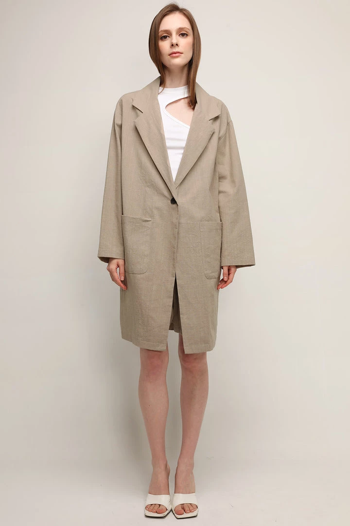 STORETS Eleanor Linen Long Blazer