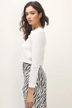 STORETS CLOTHING Tatum Asymmetric Ribbed Cardigan