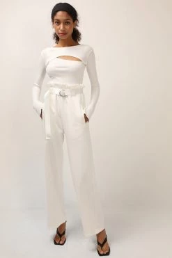 STORETS Liz Ribbed Cutout Top