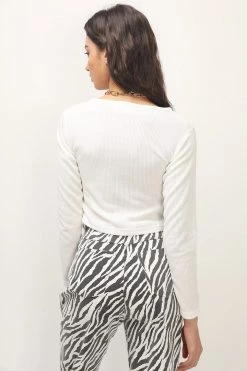 STORETS CLOTHING Tatum Asymmetric Ribbed Cardigan