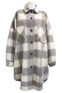 STORETS Ada Oversized Plaid Shirt Jacket