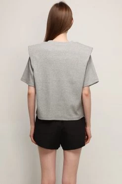 STORETS Aubrie Padded Shoulder T-shirt CLOTHING