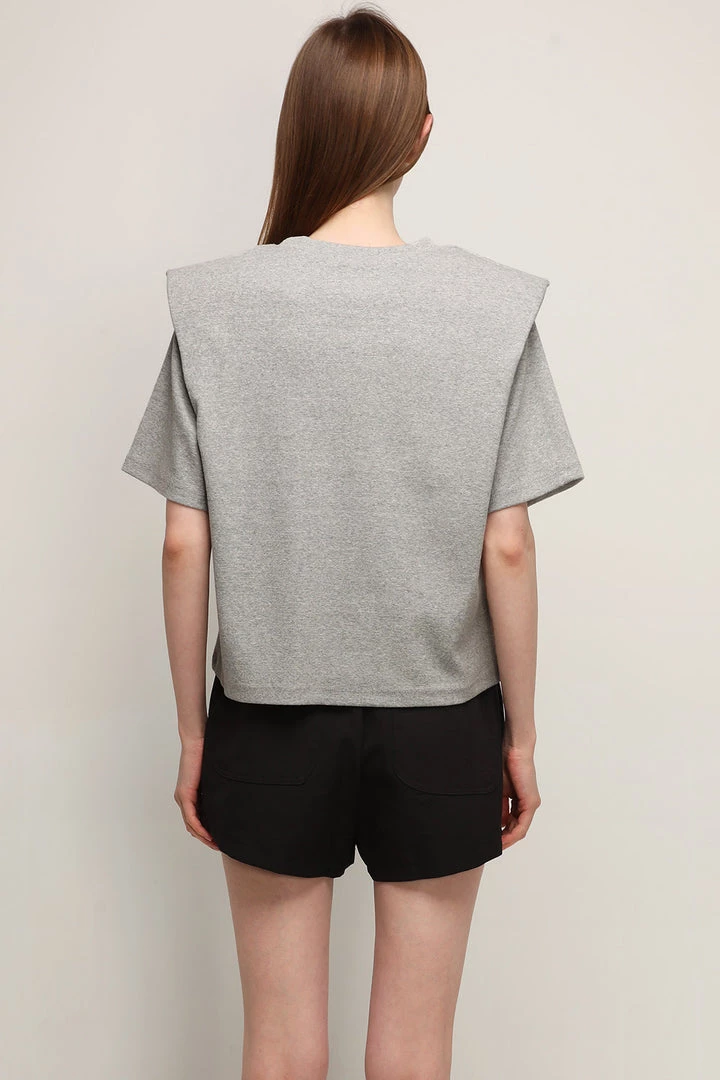 STORETS Aubrie Padded Shoulder T-shirt CLOTHING