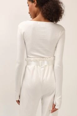 STORETS Liz Ribbed Cutout Top