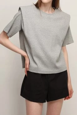 STORETS Aubrie Padded Shoulder T-shirt CLOTHING