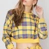 STORETS SALE CLOTHING Lynn Cropped Plaid Sweatshirt-2 Colors