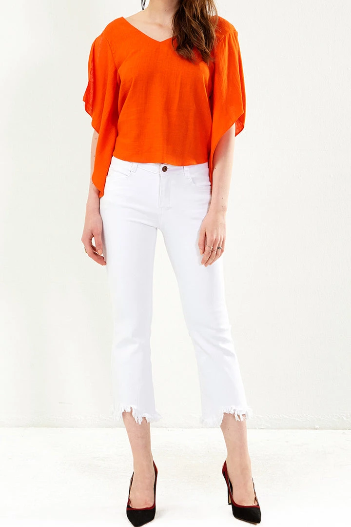 STORETS SALE Stella White Frayed Jeans