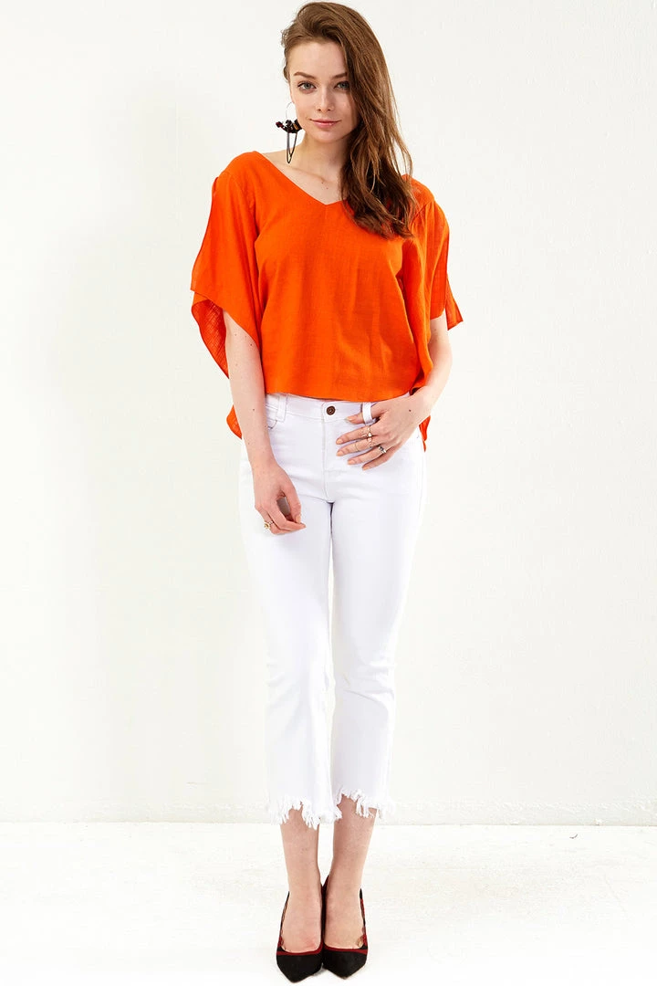 STORETS SALE Stella White Frayed Jeans