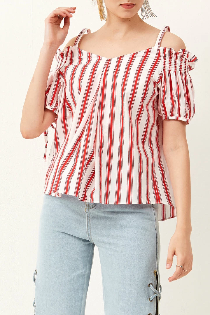 STORETS SALE Sandy Stripe Off-the-Shoulder Top CLOTHING