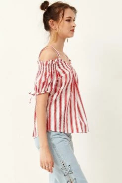 STORETS SALE Sandy Stripe Off-the-Shoulder Top CLOTHING