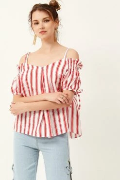 STORETS SALE Sandy Stripe Off-the-Shoulder Top CLOTHING
