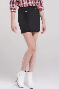 STORETS CLOTHING Maxim Tilted Seam Skirt-Black