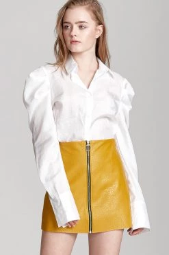 STORETS SALE Sadie Textured Leather Zip Skirt CLOTHING