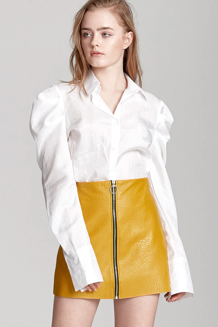STORETS SALE Sadie Textured Leather Zip Skirt CLOTHING