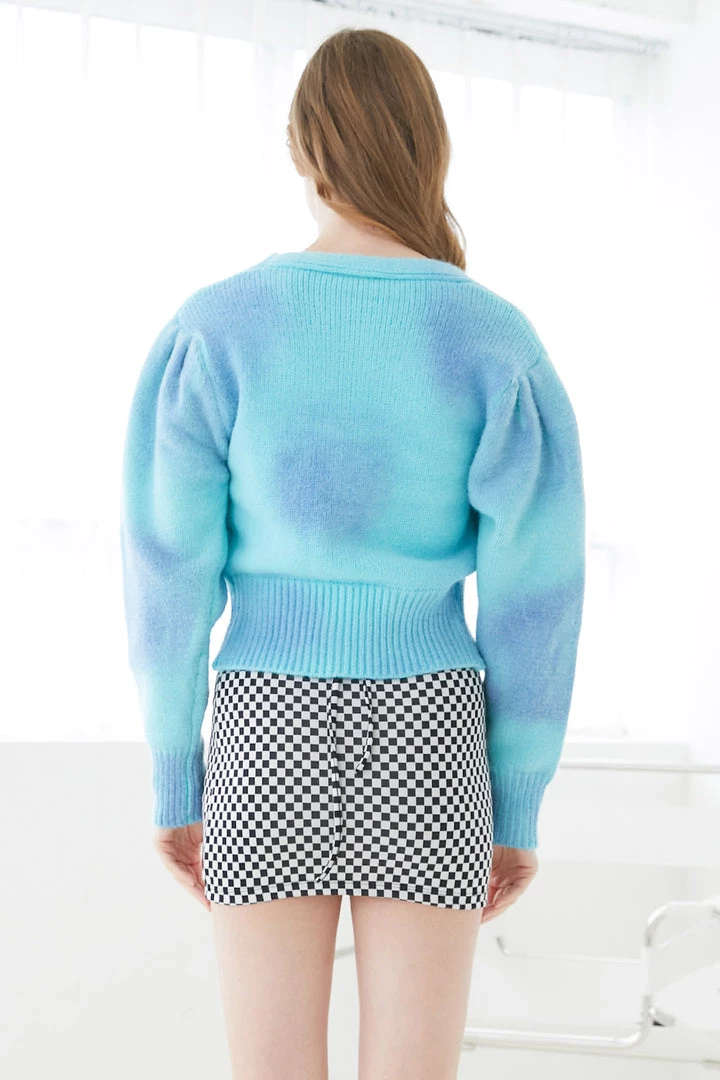 STORETS Bety Puff Sleeve Multicolor Cardigan CLOTHING