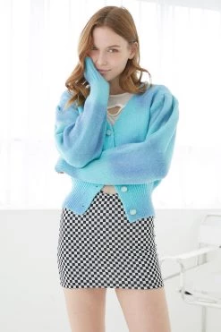 STORETS Bety Puff Sleeve Multicolor Cardigan CLOTHING