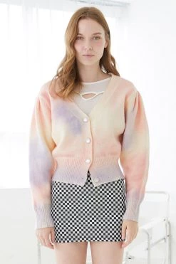STORETS Bety Puff Sleeve Multicolor Cardigan CLOTHING
