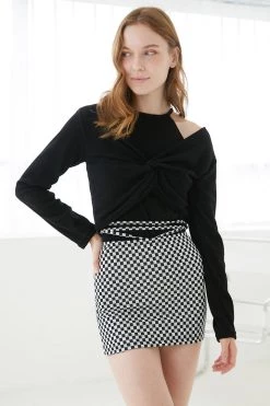 STORETS Olivia String Skirt In Checkerboard