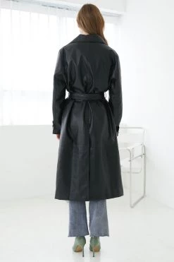 STORETS Danya Faux Leather Long Coat