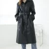 STORETS Danya Faux Leather Long Coat CLOTHING
