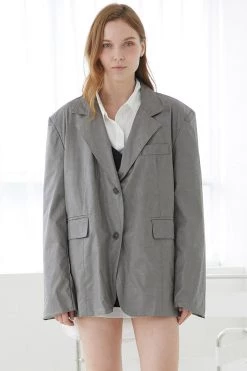 STORETS CLOTHING Sylvia Faux Leather Blazer