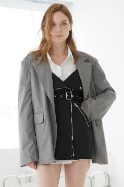 STORETS CLOTHING Sylvia Faux Leather Blazer