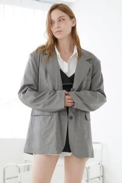 STORETS CLOTHING Sylvia Faux Leather Blazer